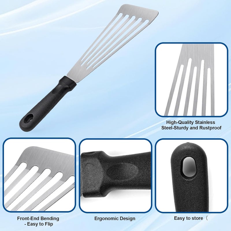 HANWRAPS Fish Spatula,Stainless Steel Fish Turner,Flexible Metal Spatula for Flipping Fish,Eggs,Crepes, Steaks,Burgers and Baking,Rust-Proof & Corrosion-Resistant,3.1"x 12" - Image 3